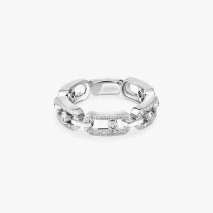 [Luxe Jewelry]Move Link Pave_-Set Diamond Ring in Gold