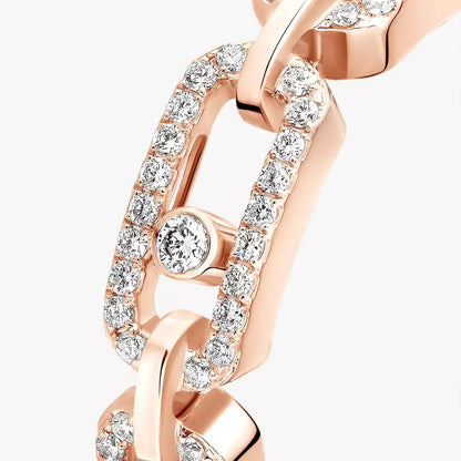 [Luxe Jewelry]Move Link Pave_-Set Diamond Ring in Gold