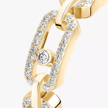[Luxe Jewelry]Move Link Pave_-Set Diamond Ring in Gold
