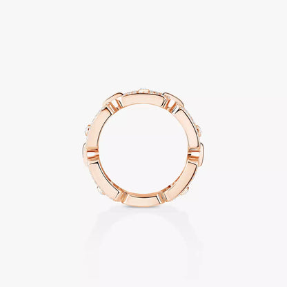 [Luxe Jewelry]Move Link Pave_-Set Diamond Ring in Gold