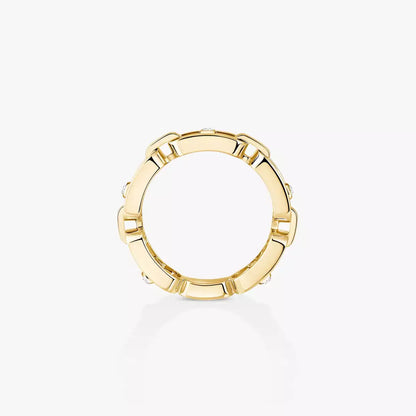 [Luxe Jewelry]Move Link Pave_-Set Diamond Ring in Gold