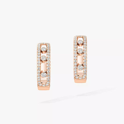 [Luxe Jewelry]Diamond Pave_ Hoop Earrings Move