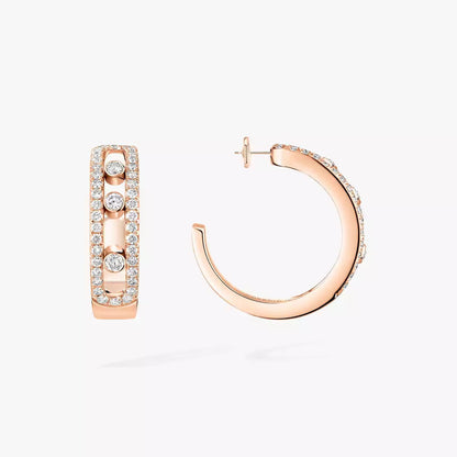 [Luxe Jewelry]Diamond Pave_ Hoop Earrings Move