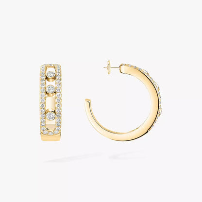 [Luxe Jewelry]Diamond Pave_ Hoop Earrings Move