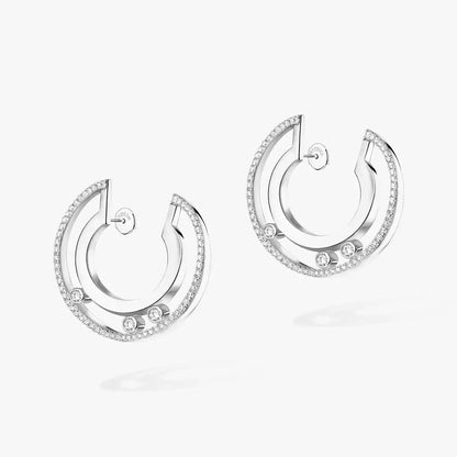 [Luxe Jewelry]Move Romane Small Diamond Hoop Earrings