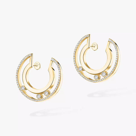 [Luxe Jewelry]Move Romane Small Diamond Hoop Earrings