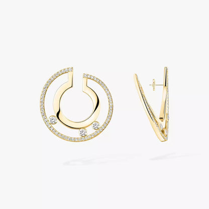 [Luxe Jewelry]Move Romane Small Diamond Hoop Earrings