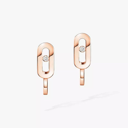 [Luxe Jewelry]Diamond Mini Hoop Earrings Move Classique