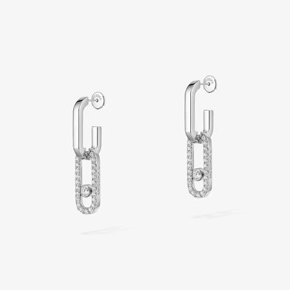 [Luxe Jewelry]Move Link Diamond Earrings