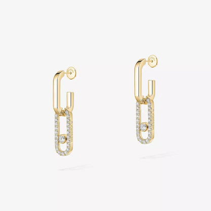 [Luxe Jewelry]Move Link Diamond Earrings