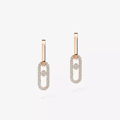 [Luxe Jewelry]Move Link Diamond Earrings