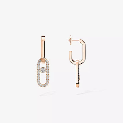 [Luxe Jewelry]Move Link Diamond Earrings