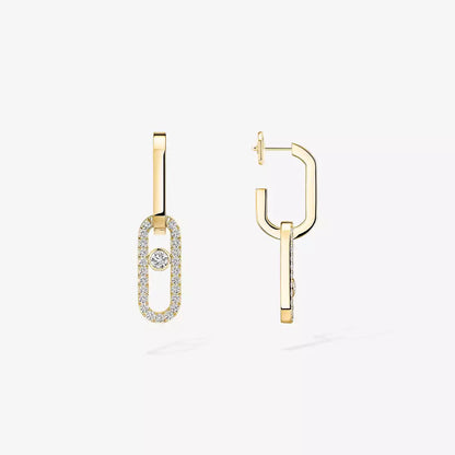 [Luxe Jewelry]Move Link Diamond Earrings