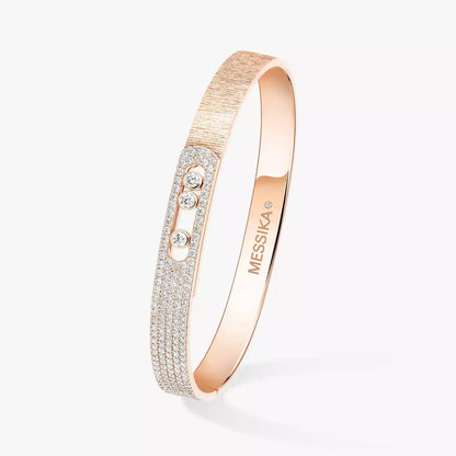 [Luxe Jewelry]Move Noa Ciselé half pavé bangle