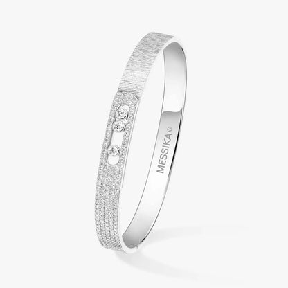 [Luxe Jewelry]Move Noa Ciselé half pavé bangle