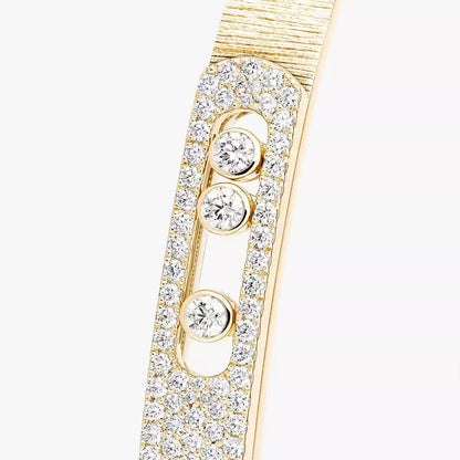 [Luxe Jewelry]Move Noa Ciselé half pavé bangle
