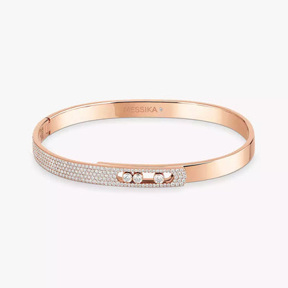 [Luxe Jewelry]Move Noa Rose Gold Pavé Diamond Bangle Bracelet