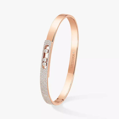 [Luxe Jewelry]Move Noa Rose Gold Pavé Diamond Bangle Bracelet