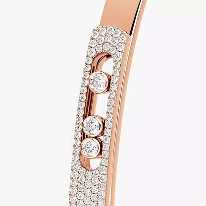 [Luxe Jewelry]Move Noa Rose Gold Pavé Diamond Bangle Bracelet