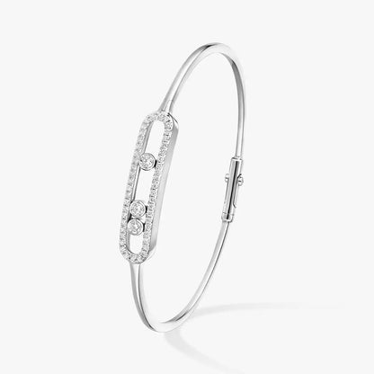[Luxe Jewelry]Move Pavé Diamond Bangle Bracelet M