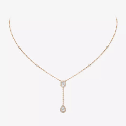 [Luxe Jewelry]Gold Diamond Tie Necklace