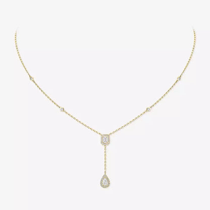 [Luxe Jewelry]Gold Diamond Tie Necklace