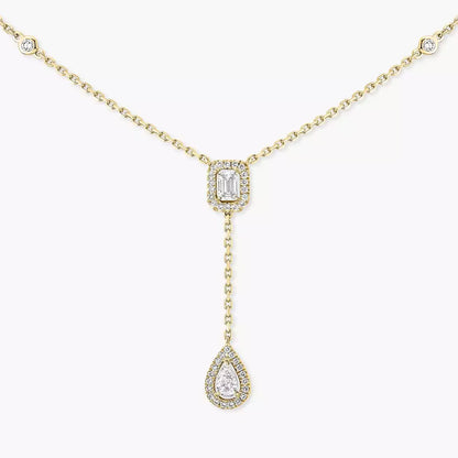 [Luxe Jewelry]Gold Diamond Tie Necklace