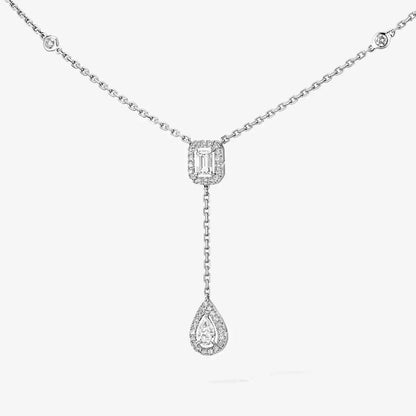 [Luxe Jewelry]Gold Diamond Tie Necklace