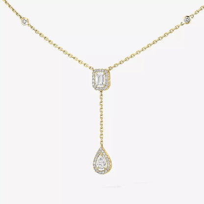 [Luxe Jewelry]Gold Diamond Tie Necklace