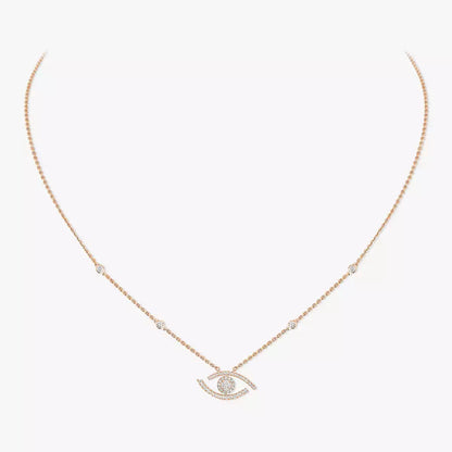 [Luxe Jewelry]Pave_ Diamond Necklace Lucky Eye