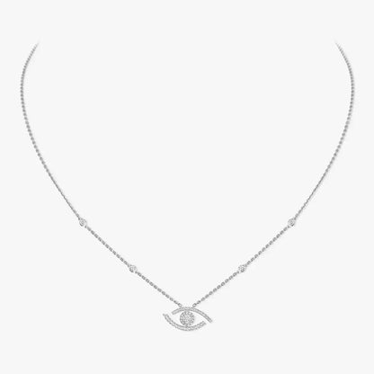 [Luxe Jewelry]Pave_ Diamond Necklace Lucky Eye