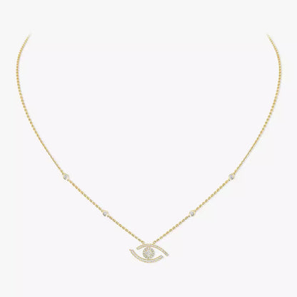 [Luxe Jewelry]Pave_ Diamond Necklace Lucky Eye