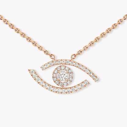 [Luxe Jewelry]Pave_ Diamond Necklace Lucky Eye