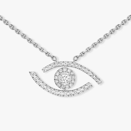 [Luxe Jewelry]Pave_ Diamond Necklace Lucky Eye