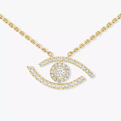 [Luxe Jewelry]Pave_ Diamond Necklace Lucky Eye