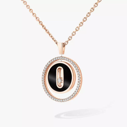 [Luxe Jewelry]Lucky Move Diamond Necklace in Rose Gold and White Mother-of-Pearl