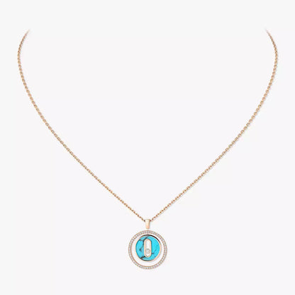 [Luxe Jewelry]Lucky Move Diamond Necklace in Rose Gold and White Mother-of-Pearl