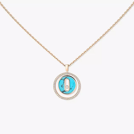 [Luxe Jewelry]Lucky Move Diamond Necklace in Rose Gold and White Mother-of-Pearl
