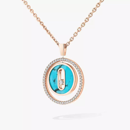 [Luxe Jewelry]Lucky Move Diamond Necklace in Rose Gold and White Mother-of-Pearl