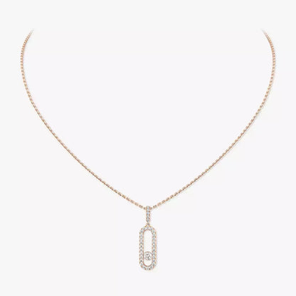 [Luxe Jewelry]Move Uno Diamond Necklace in Rose Gold