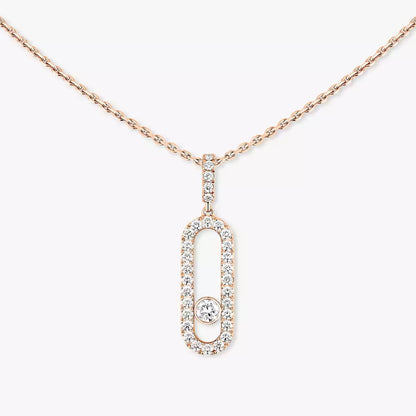 [Luxe Jewelry]Move Uno Diamond Necklace in Rose Gold