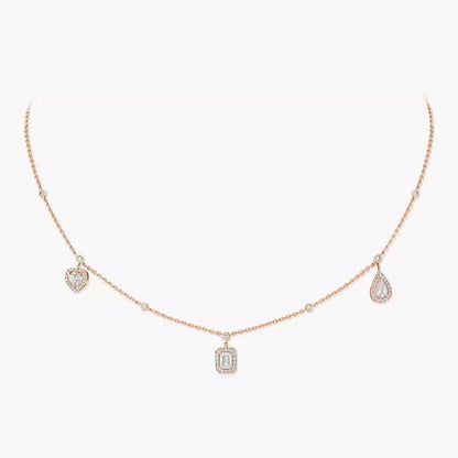 [Luxe Jewelry]My Twin Diamond Necklace in Silver