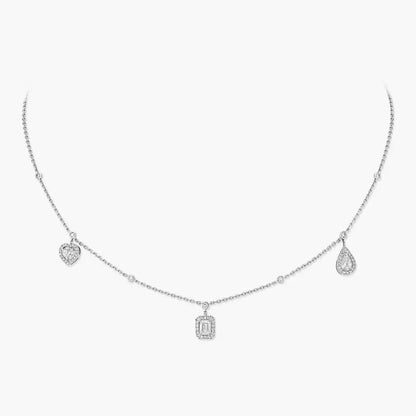[Luxe Jewelry]My Twin Diamond Necklace in Silver