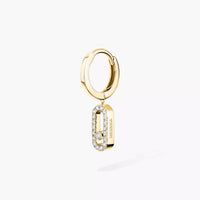 [Luxe Jewelry]Move Uno Single Diamond Hoop Earring