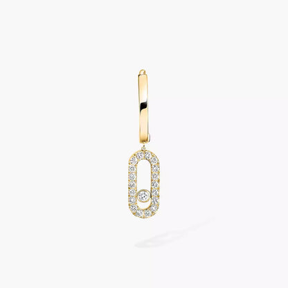[Luxe Jewelry]Move Uno Single Diamond Hoop Earring