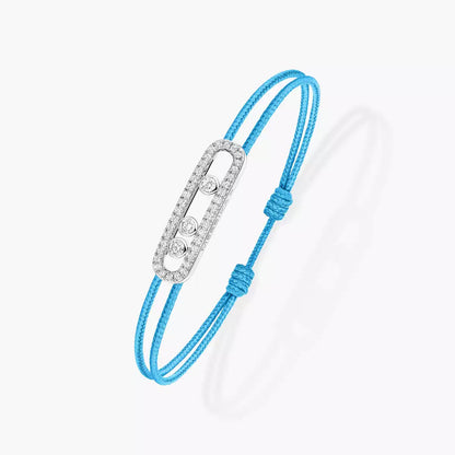 [Luxe Jewelry] Care(s) pink cord pavé bracelet