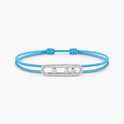 [Luxe Jewelry] Care(s) pink cord pavé bracelet