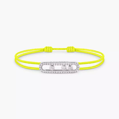 [Luxe Jewelry] Care(s) pink cord pavé bracelet