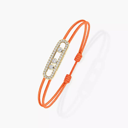 [Luxe Jewelry] Care(s) pink cord pavé bracelet