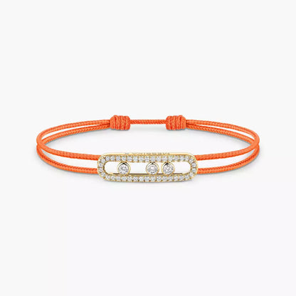 [Luxe Jewelry] Care(s) pink cord pavé bracelet